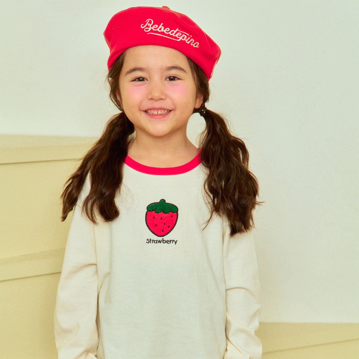 [1ST Blue] Fruit Embroidery Tee