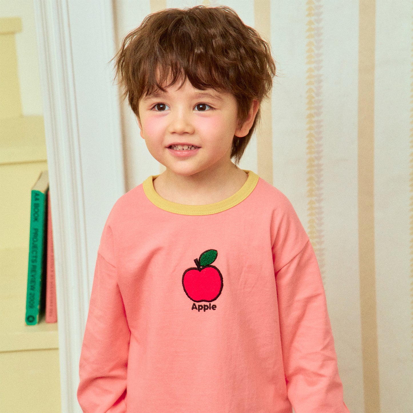 [1ST Blue] Fruit Embroidery Tee