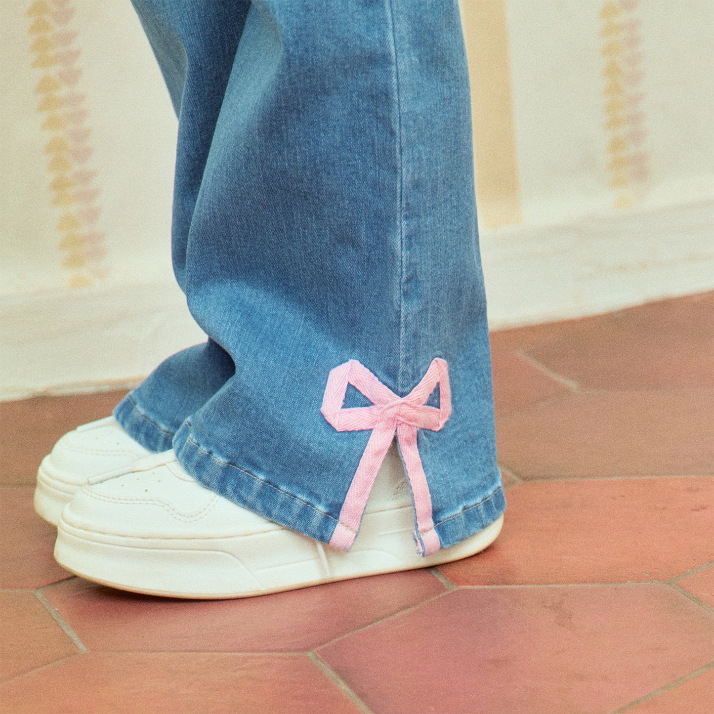 [1ST Blue] Ribbon Jeans