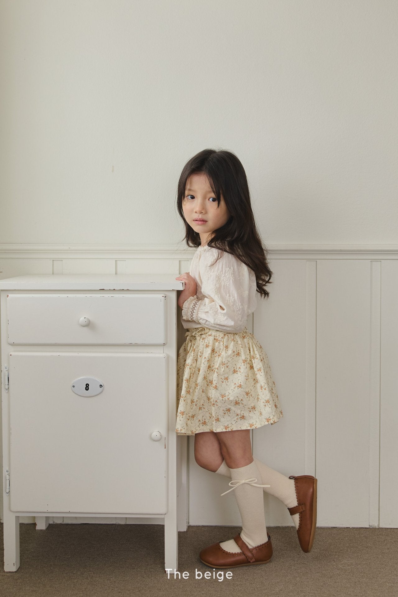 [The Beige] Ribbon Frill Skirt