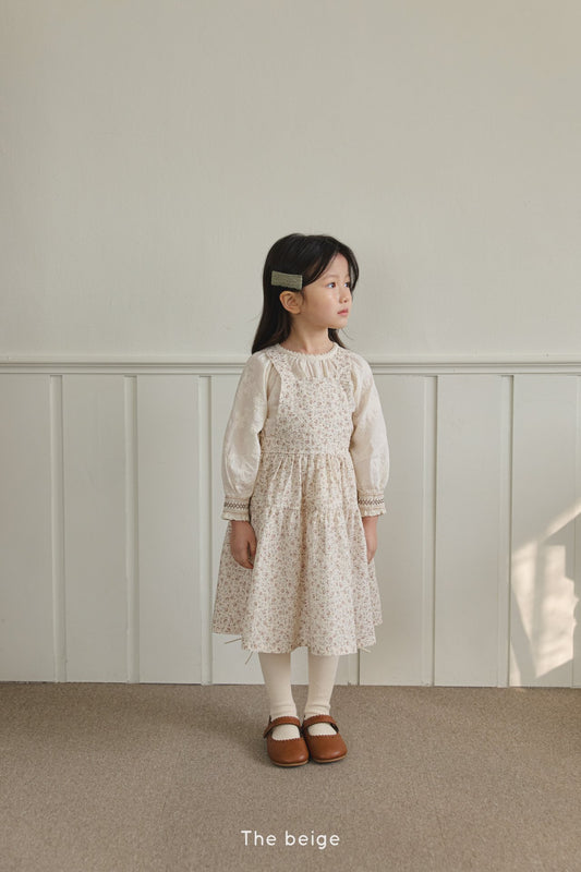 [The Beige] Floral Long Skirt