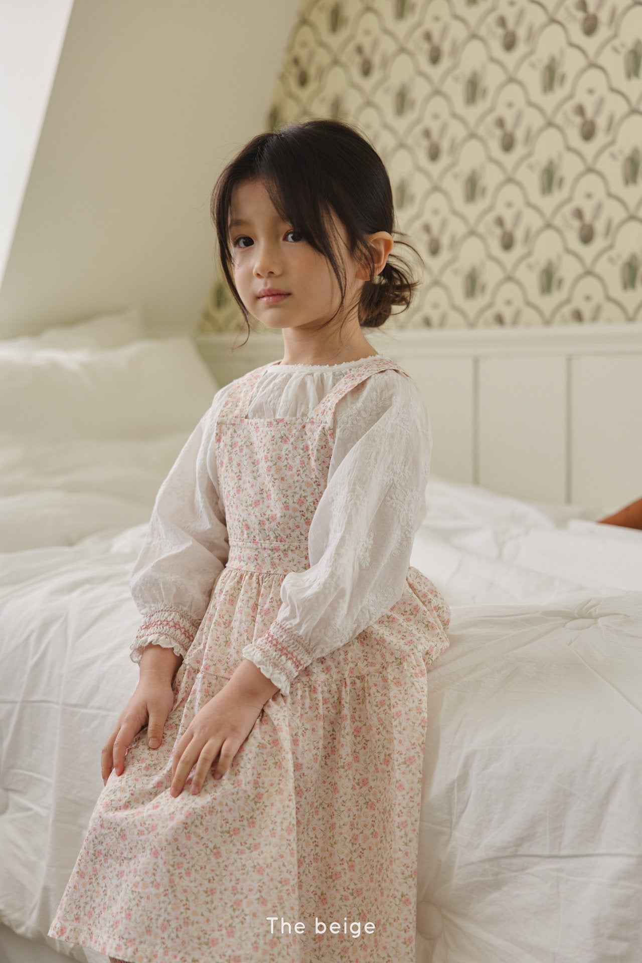 [The Beige] Floral Long Skirt