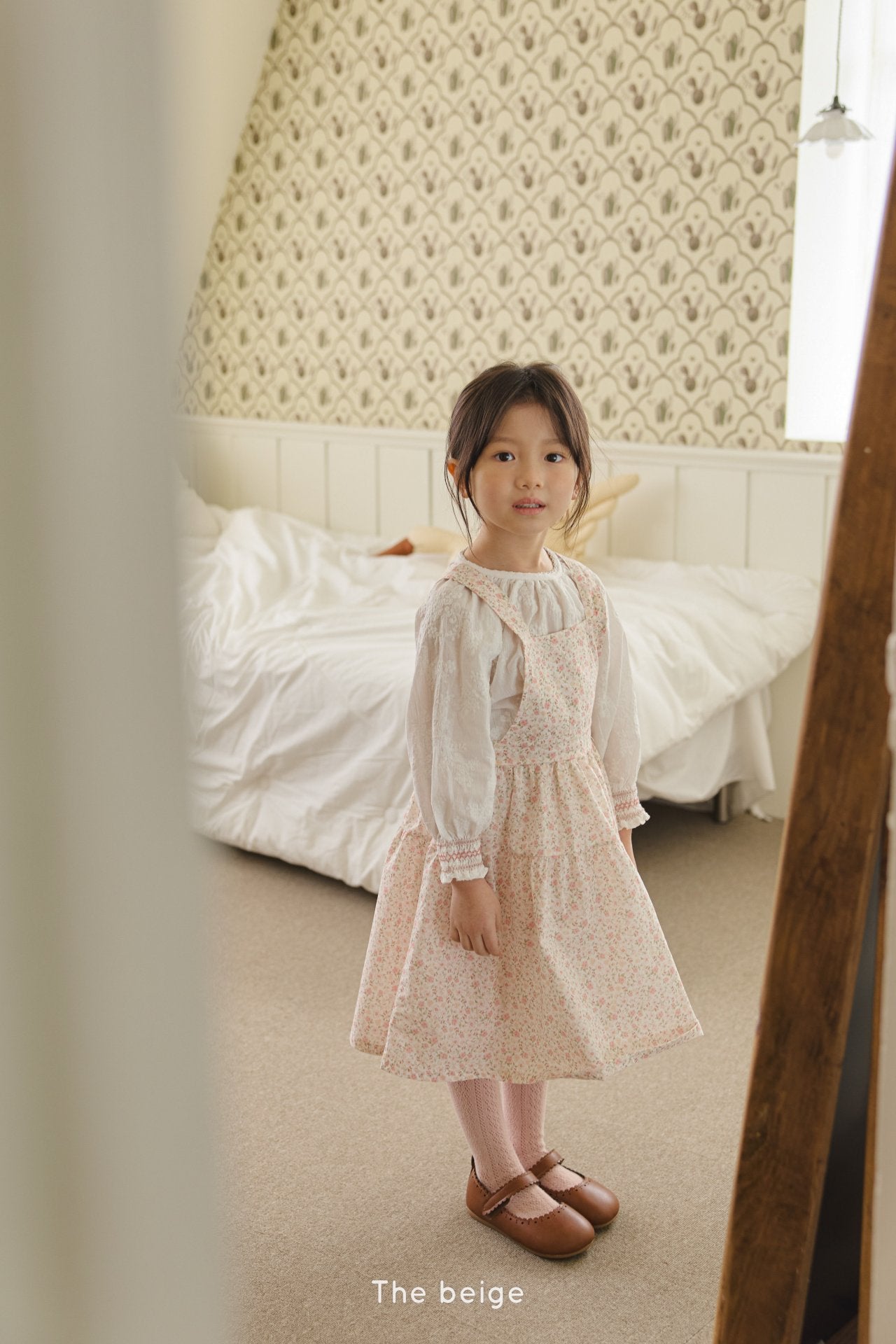 [The Beige] Floral Long Skirt